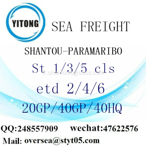 Fret maritime de Port de Shantou expédition à Paramaribo